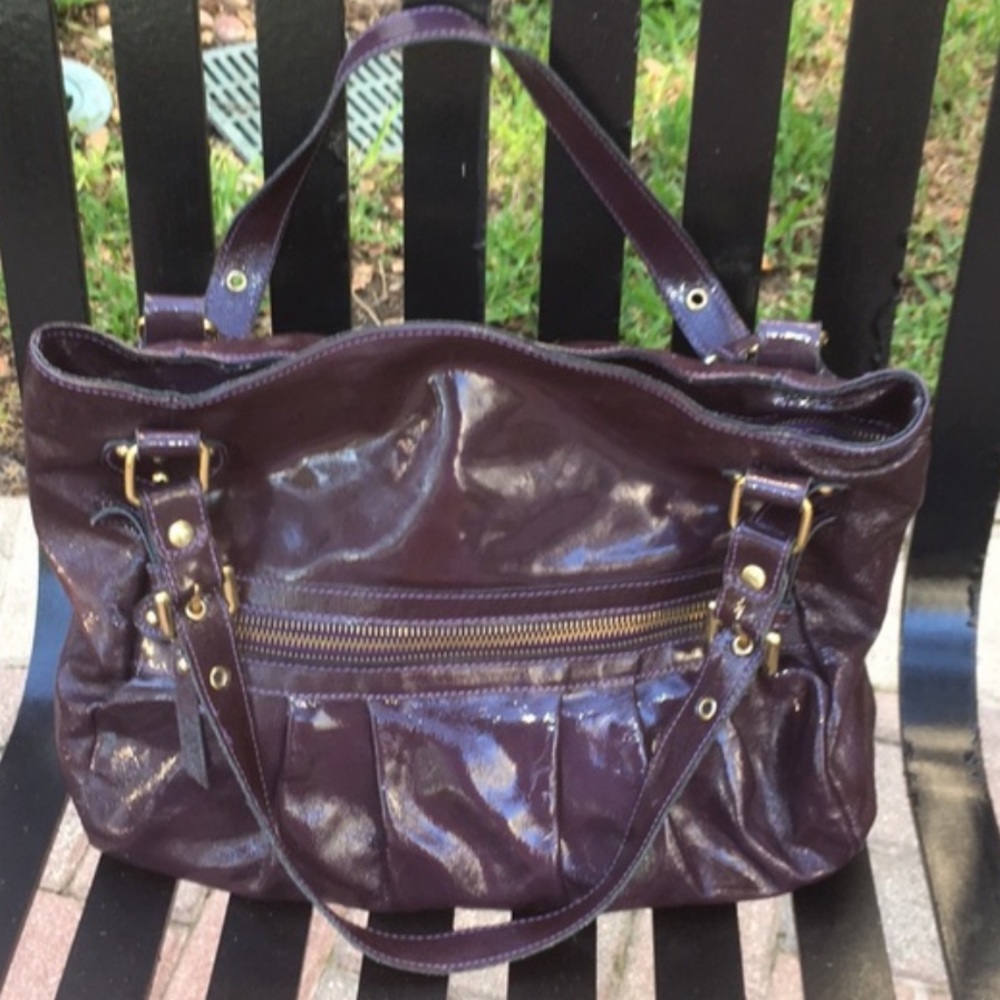 Innue Italian Bag  Leather Purple Patten Leather